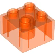 Duplo Brick 2 x 2 / Trans-Neon Orange