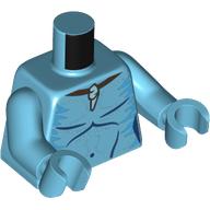 Lego Torso, Na'vi Bare Chest, Shell Pendant, Dark Azure Markings print, Medium Azure Arms and Hands / Medium Azure