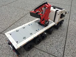 Flatbed truck with crane