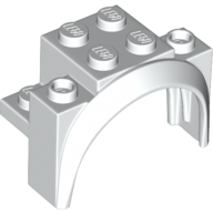 Lego Wheel Arch, Mudguard 4 x 2 1/2 x 2 1/3 / White