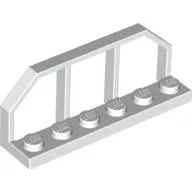 Plate Special 1 x 6 with Train Wagon End Fence / White