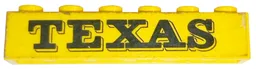 Brick 1 x 6 with Black 'TEXAS' Pattern (Sticker) - Set 372-1
