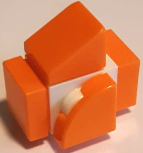 Lego Minecraft Pufferfish, White and Orange - Brick Built