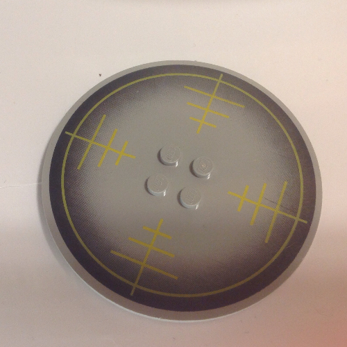 Lego Plate Special Round 8 x 8 with 2 x 2 Center Studs with Target Verniers Print