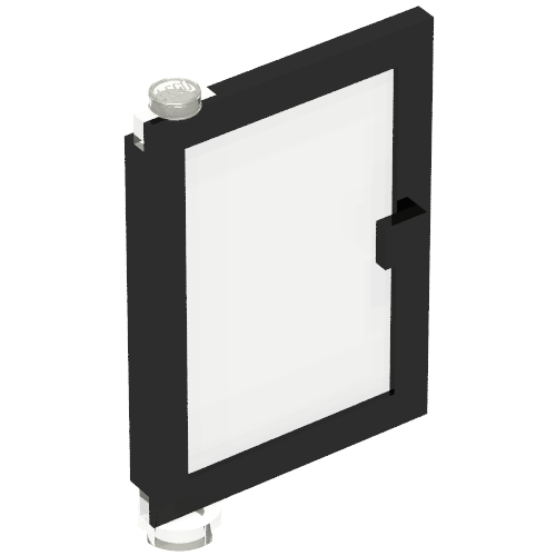 Lego Door 1 x 4 x 5 Left with Trans-Clear Glass / Black