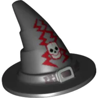 Hat, Wizard, Silver Buckle, Skull and Lightning Bolts Print