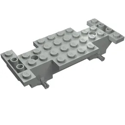 Vehicle Base 4 x 10 x 1 2/3, Inverted Slope Double, 1 x 2 Cutouts / Light Gray