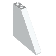 Lego Brick Sloped 55° 1 x 6 x 5 with Bottom Stud Holders / White