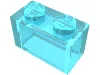 Brick 1 x 2 without Bottom Tube / Glitter Trans-Light Blue