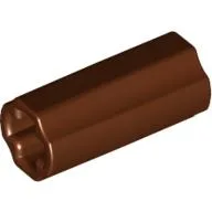 Technic Axle Connector Smooth [with x Hole + Orientation] / Reddish Brown
