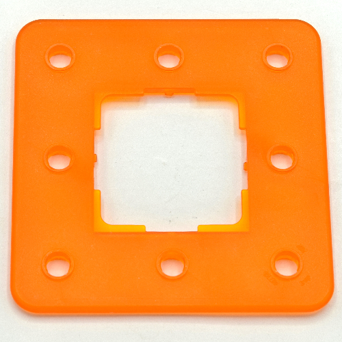 Lego Clikits Frame, Square 3 x 3 with 8 Holes / Trans-Flame Yellowish Orange