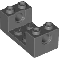Brick Special 2 x 4 x 1 1/3 with Pin Holes and 2 x 2 Recessed / Dark Bluish Gray
