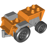 Lego Duplo Tractor with Light Bluish Gray Engine and Fenders / Orange