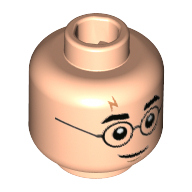 Lego Minifig Head Harry Potter, Glasses, Lightning Scar, Eyebrows Print / Light Nougat
