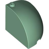 Lego Brick Round Corner 4 x 4 x 3 Quarter Dome Top / Sand Green