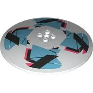 Dish 10 x 10 Inverted with Black/Coral/Medium Azure Repeating Shapes Print