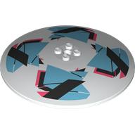 Lego Dish 10 x 10 Inverted with Black/Coral/Medium Azure Repeating Shapes print