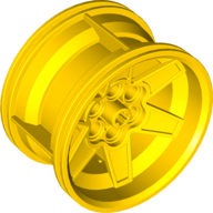 Lego Wheel 56 x 34 Technic Racing Medium with 6 Pin Holes / Yellow