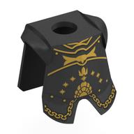 Lego Minifig Neckwear Armor Breastplate with Leg Protection with Gold Decorations print / Pearl Titanium
