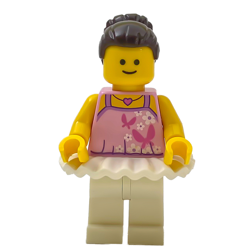 Lego Ballerina - Magenta Butterflies and Necklace