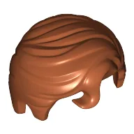 Hair Swept Right with Front Curl / Dark Orange