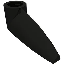 Technic Tooth 1 x 3 with Axle Hole [Hollow Underside] / Black