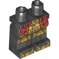 Lego Hips and Pearl Titanium Legs with Dark Red Coat, Gold Knee Pads, Toes print