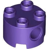 Brick Round 2 x 2, Pin Holes / Dark Purple