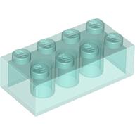 Lego Brick 2 x 4 without Cross Supports [Modern] / Trans-Light Blue