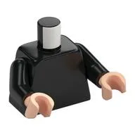 Torso, Black Arms, Light Nougat Hands [Plain]
