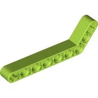 Technic Beam 1 x 9 Bent (7 - 3) Thick / Lime