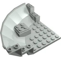 Panel 10 x 10 x 2 2/3 Quarter Saucer Base / Light Gray