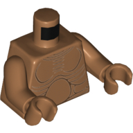 Lego Torso Bare Chest with Muscles Outline and Round Belly print, Medium Nougat Arms and Hands / Medium Nougat