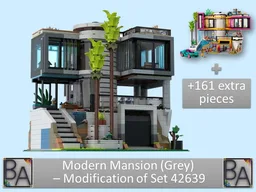 Modern Mansion (Grey) - Modification of Set 42639