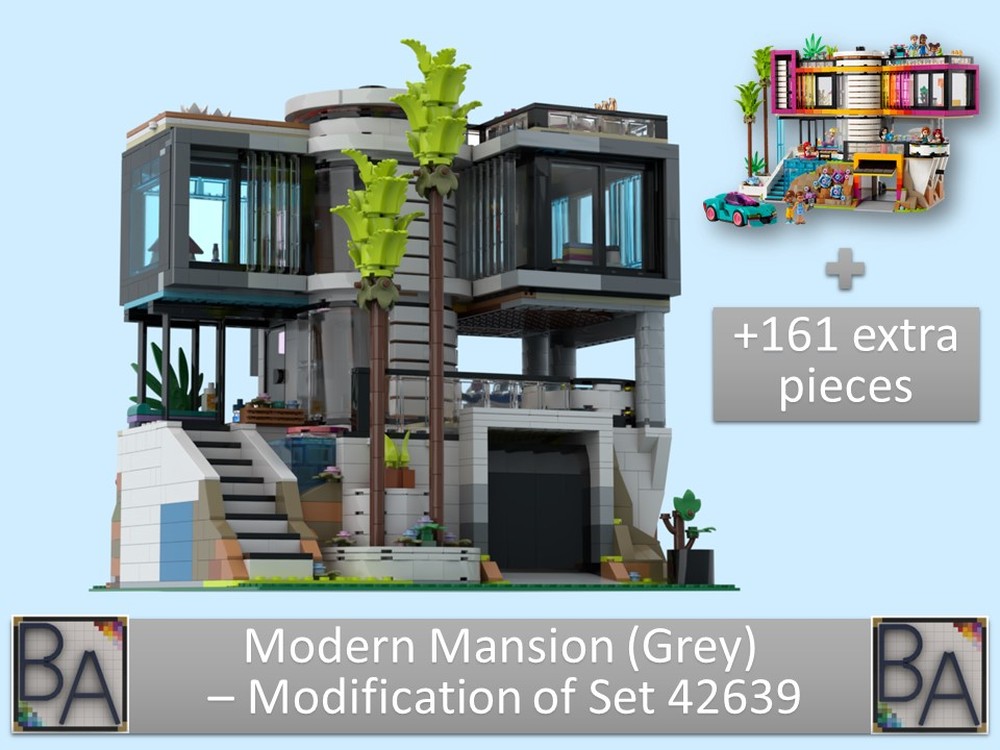 Lego Modern Mansion (Grey) - Modification of Set 42639