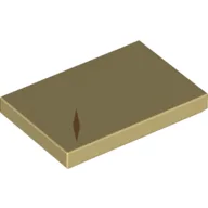Tile 2 x 3 with Dark Tan Mark Print (Kylo Ren) / Tan