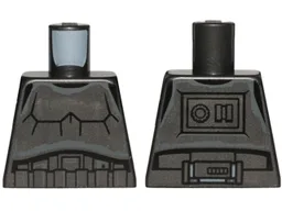 Torso SW Armor Stormtrooper, Detailed Armor without Shoulder Belts, Dark Bluish Gray Markings Pattern / Pearl Dark Gray