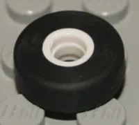 Tyre Smooth Small with White Hollow Fixed Center (Space Shuttle Wheel) / White