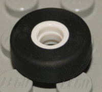 Lego Tyre Smooth Small with White Hollow Fixed Center (Space Shuttle Wheel) / White