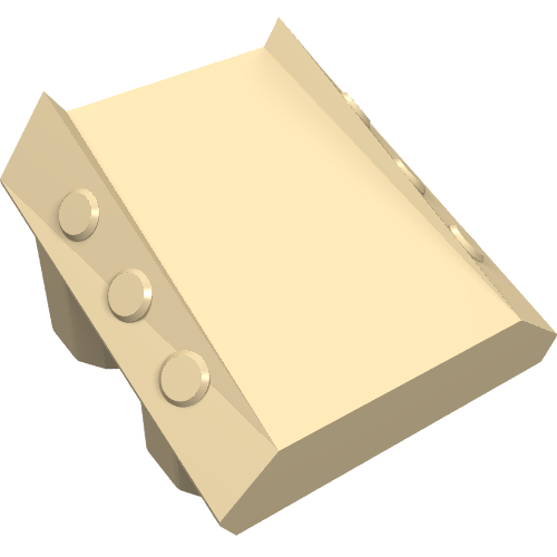 Lego Brick Sloped 2 x 2 No Studs, with 3 Side Pistons Raised Edges / Tan