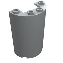 Cylinder Half 2 x 4 x 5 with 1 x 2 cutout / Light Bluish Gray