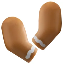 Arm, (Matching Left and Right) Pair with White Icing Cuffs Pattern / Medium Nougat