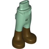 Lego Minidoll Hips and Trousers with Back Pockets with Dark Brown Boots print / Sand Green