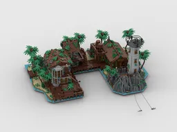 Pirate Island Bay with Harbour, Tavern, Prison, Viewpoint and Living Buildings