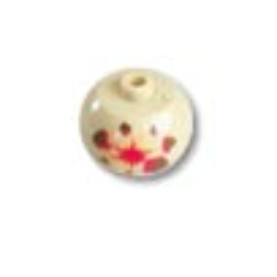 Lego Pen Bead, Round Orb with Explosion Print / Tan