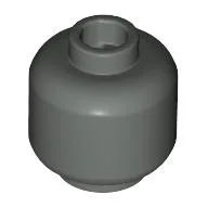 Minifig Head [Plain] [Blocked Open Stud] / Dark Gray