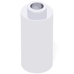 Brick Round 1 x 1 x 1 2/3 / Chrome Silver