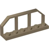 Plate Special 1 x 6 with Train Wagon End Fence / Dark Tan