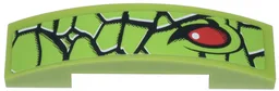 Slope, Curved 4 x 1 x 2/3 Double with Snake Skin and Red Eye Pattern Model Right Side (Sticker) - Set 9095