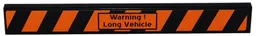 Tile 1 x 8 with 'Warning ! Long Vehicle' and Black and Orange Danger Stripes Pattern (Sticker) - Set 8147